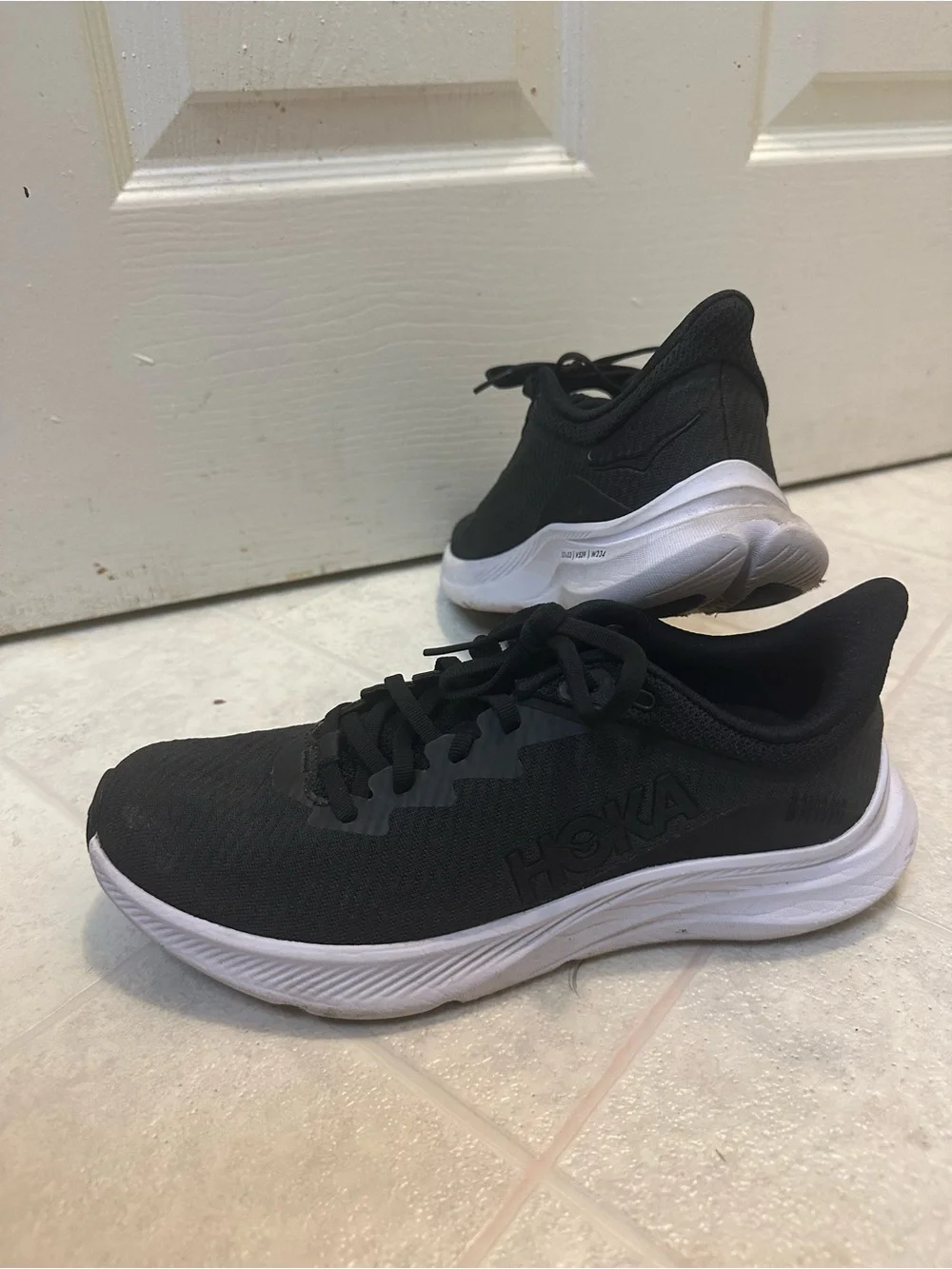 Hoka Men's Running Sneakers in black and White